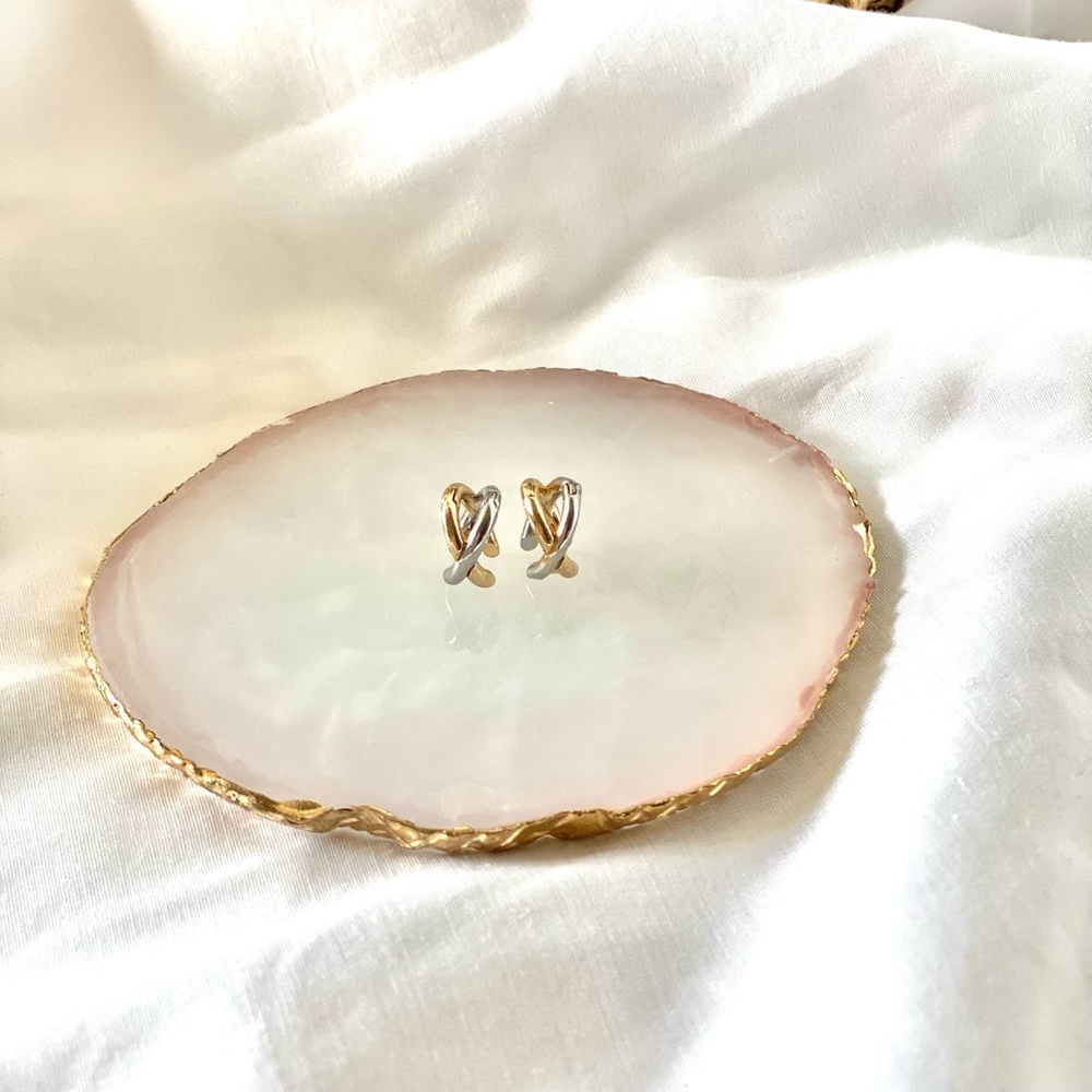 Silver And Gold Hoop Huggies